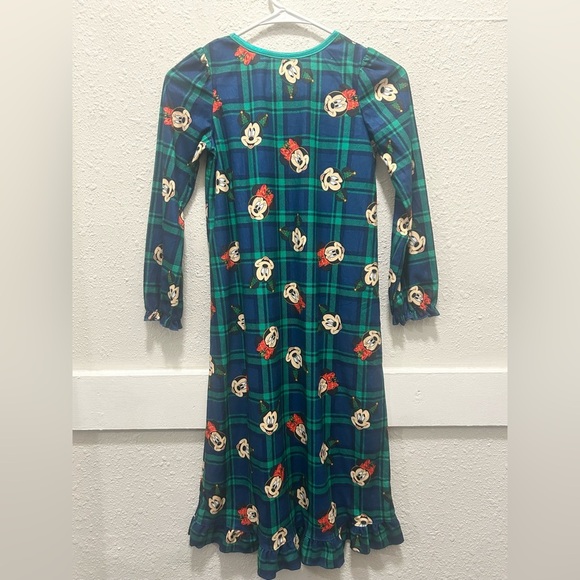 Disney Minnie Mouse Blue and Green Christmas Nightgown Size 8 - Picture 3 of 3